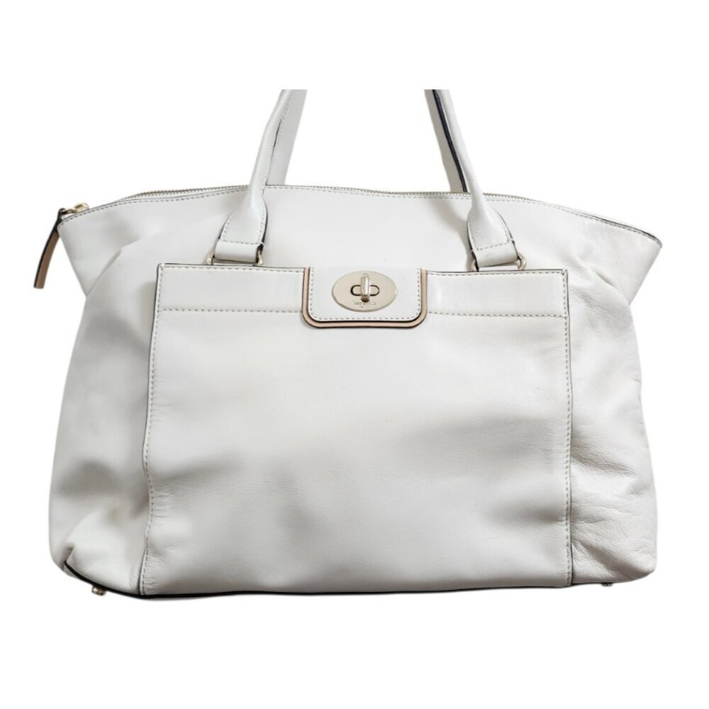Kate Spade Hampton Road Janie Bag White Leather Satchel Shoulder Bag - Picture 4 of 15